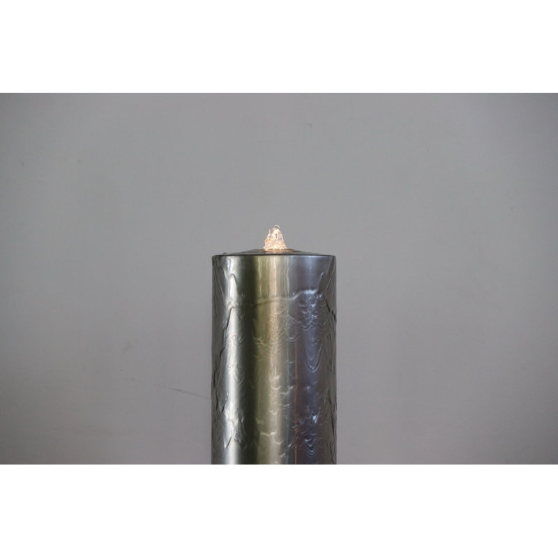 Stainless Steel Pillar Fountain with LED Strips