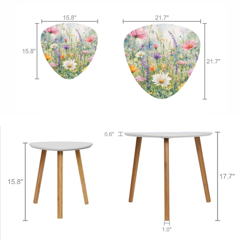Ensemble de 2 tables basses gigognes Triangle