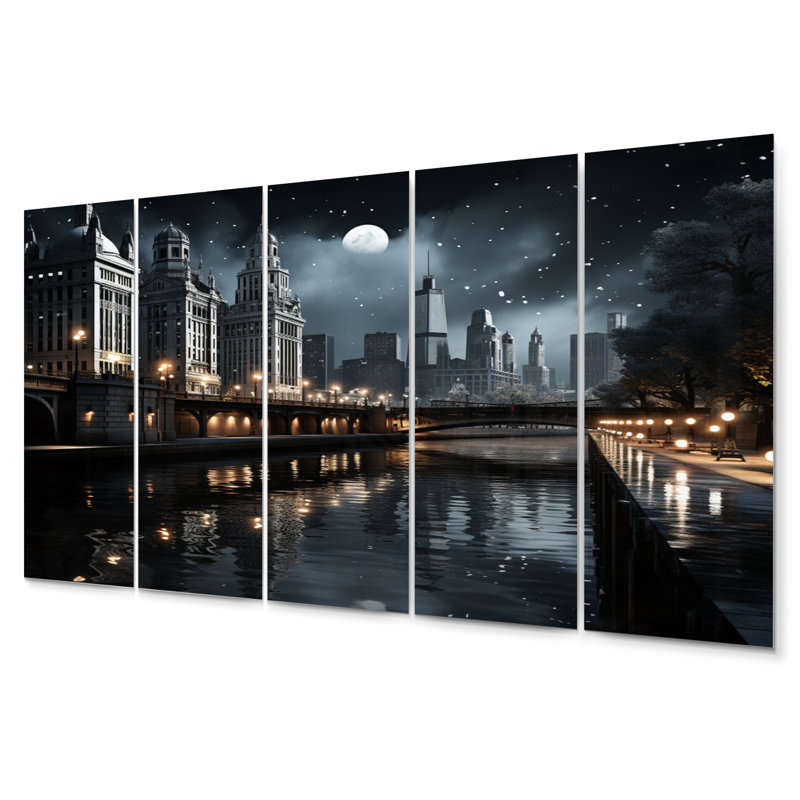 Ensemble de 5 décorations murales onyx Black Water
