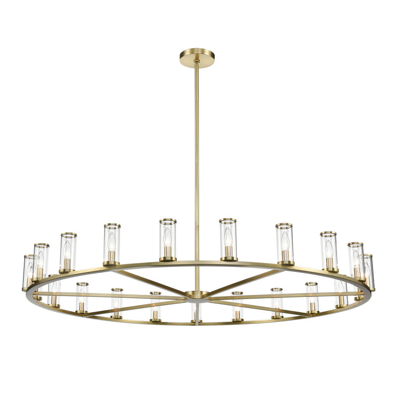 Revolve 21 - Light Chandelier, Natural Brass