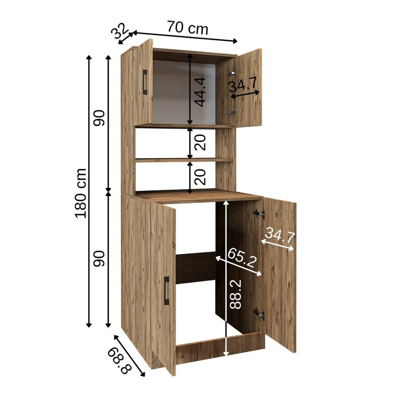 Atria Washing Machine Cabinet with Double Doors,, Oak