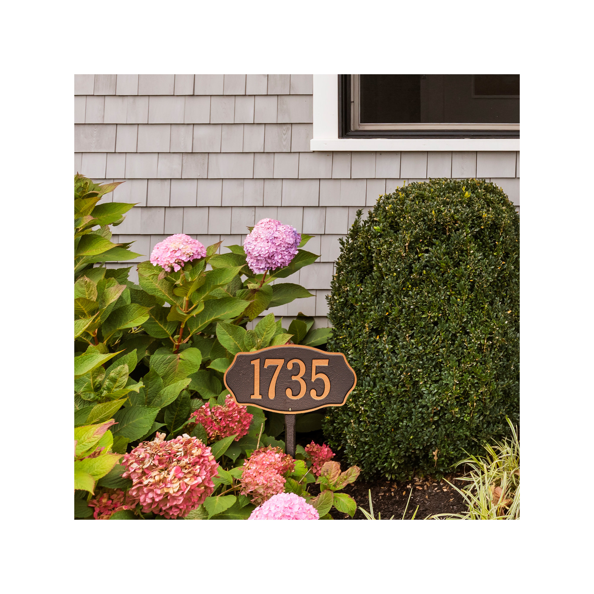 Hampshire 1-Line Lawn Address Sign, Antique Copper, Yes