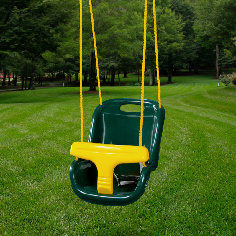 Plastic Bucket Swing with Rope, Green