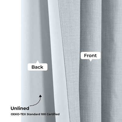 Ottis Textured Faux Linen Rod Pocket Room Darkening Curtains for Bedroom & Living Room Curtains - Single Panel Drapes