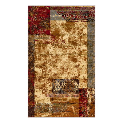 Tapis beige tissé à la machine Adetomiwa