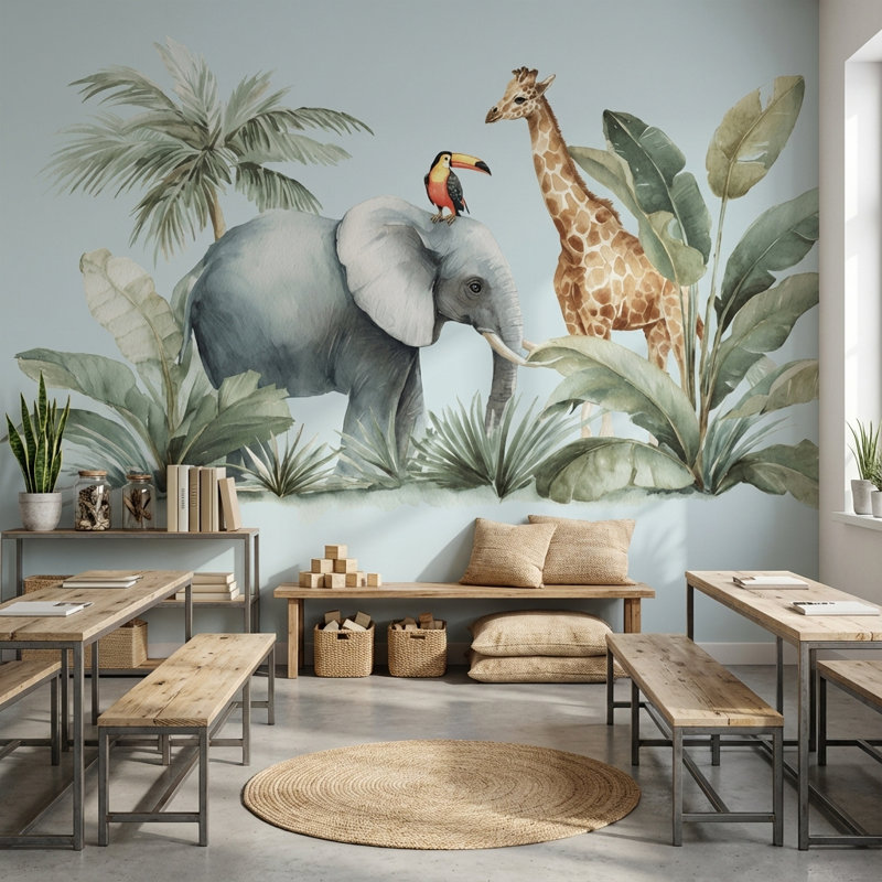 Double rouleau de papier peint mural Jungle, 120 po x 96 po, Non tissé