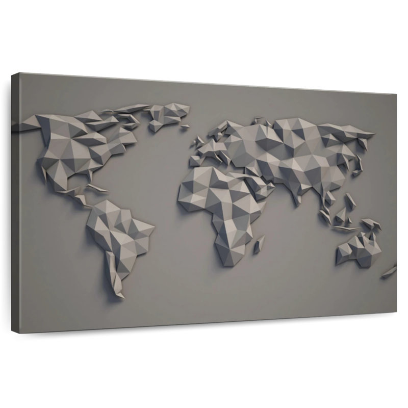 Carte du monde en relief Aliaz, H 32 po x l 48 po