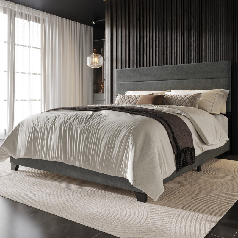 Lit tapissier standard, Simple, Gris anthracite
