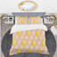 Ensemble de housse de couette à motif géométrique doré à motif de losanges Golden IV - Microfibre polyester-40702427