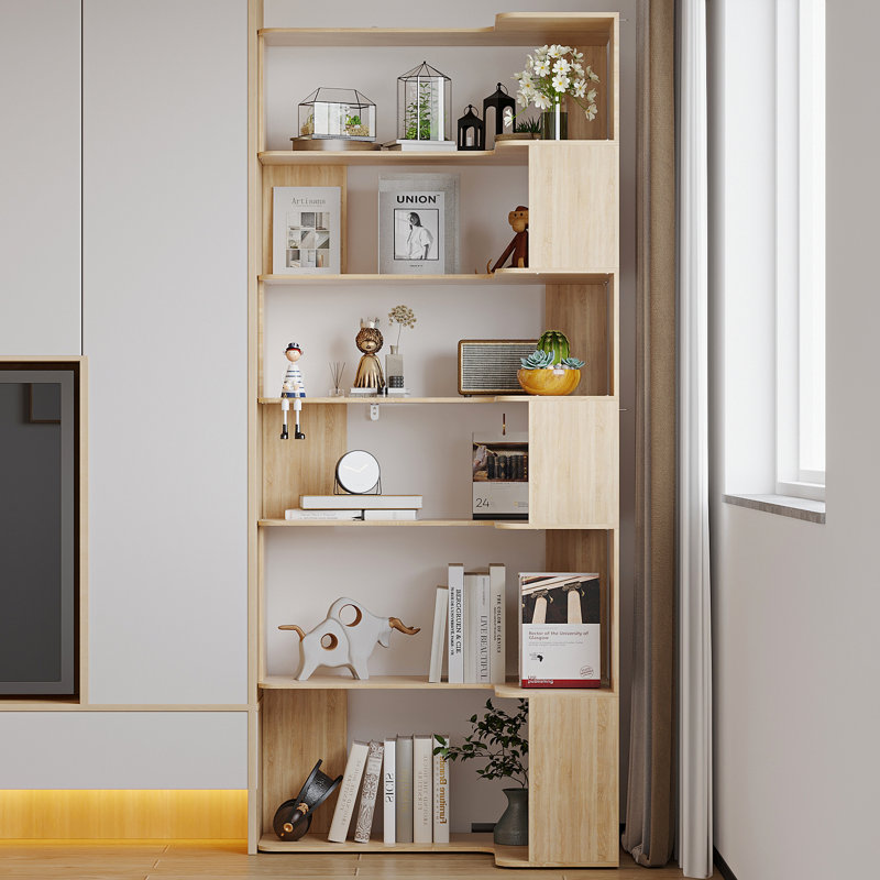 Caidy Corner Bookcase, Natural