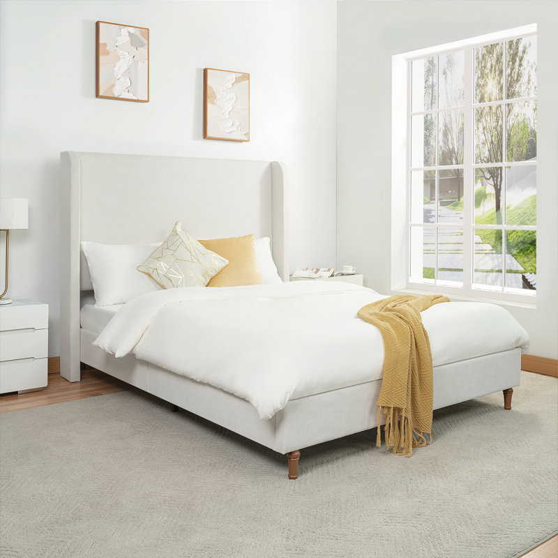 Bed Frame with High Headboard, Queen