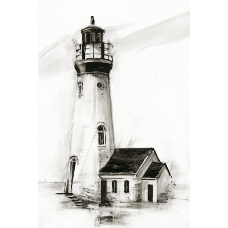 «Lighthouse Study I» par Ethan Harper - reproduction de dessin sur toile tendue, H 30 po x l 20 po