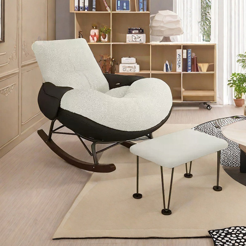 Chaise berçante ergonomique, Noir, noir, noir, noir, White