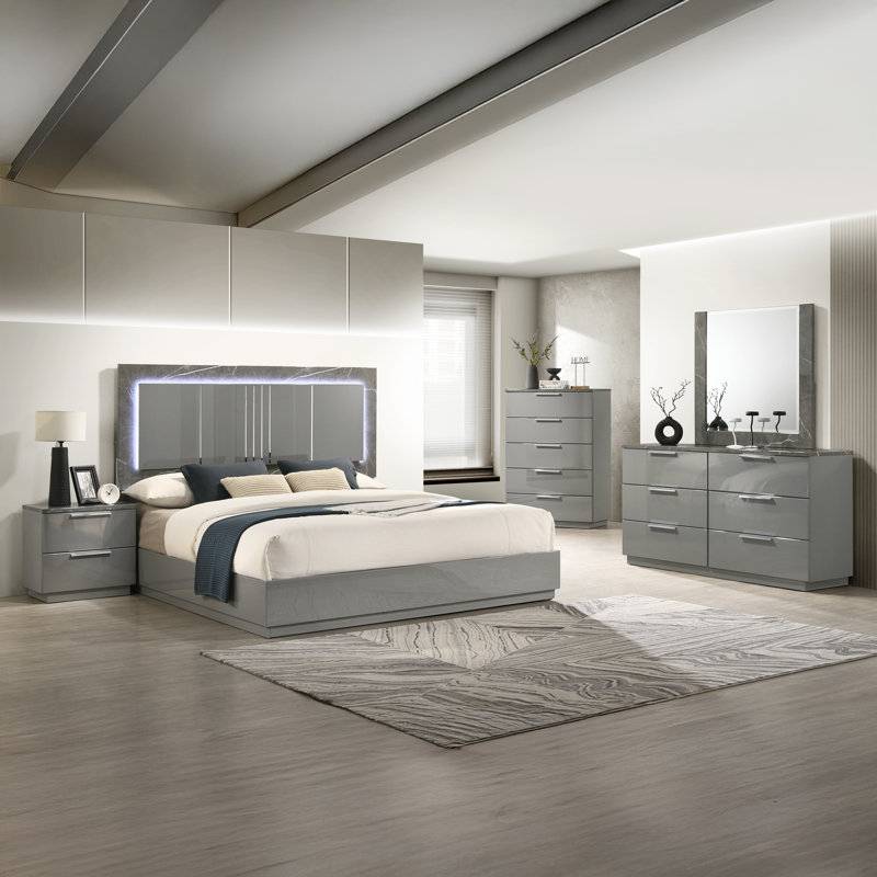 Oniskey 5PC Bedroom Set Gray, King