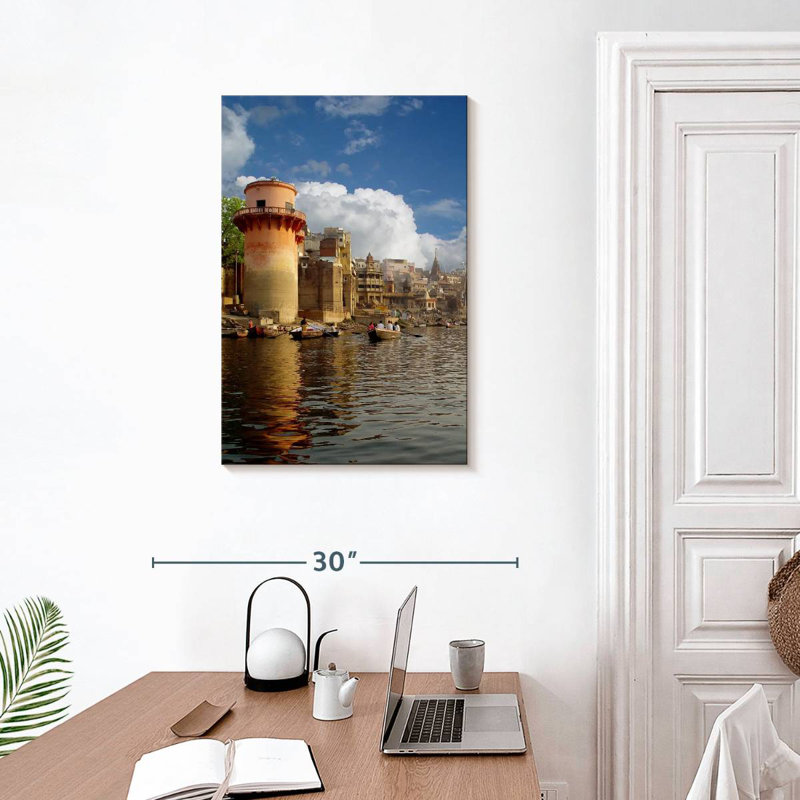 Ganges River Ghat, 30" H x 20" W