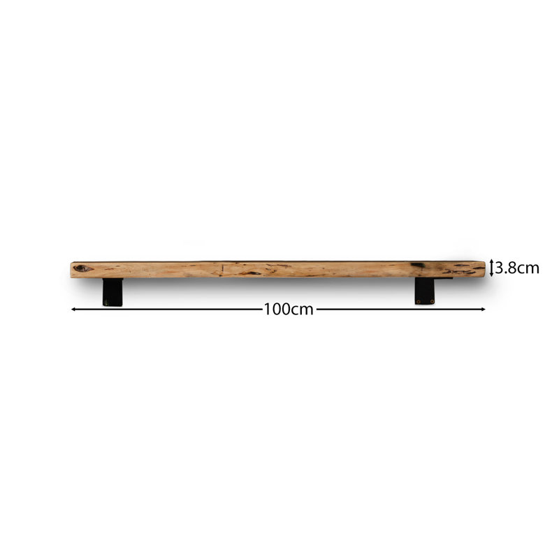 Wall Shelf - Natural Acacia, 3.8cm H x 100cm W x 25cm D