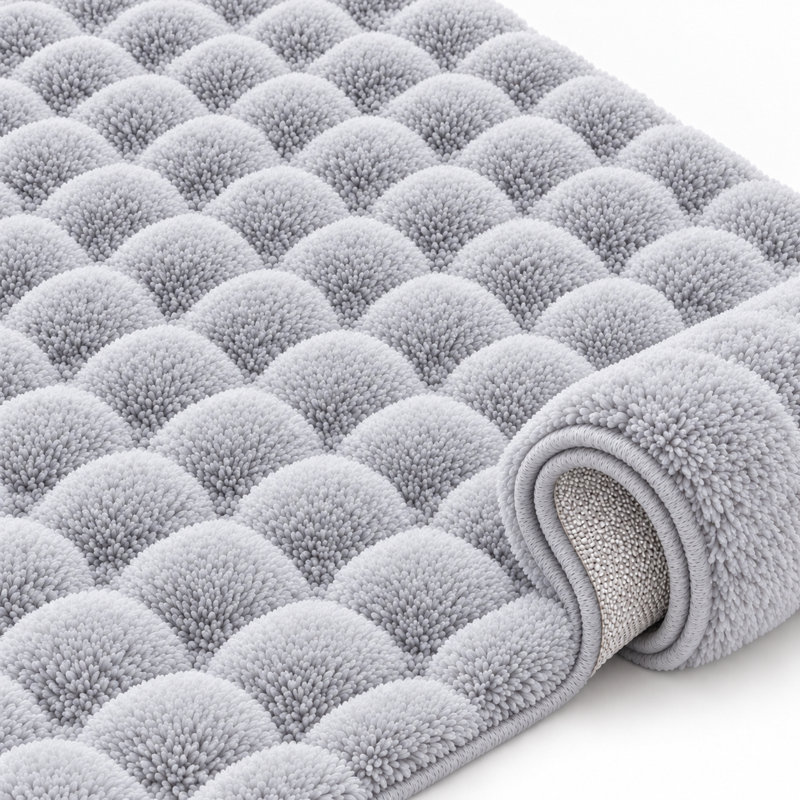 Aspire Homeware Grey Bubble Texture Area Rug, GREY, 160x230cm