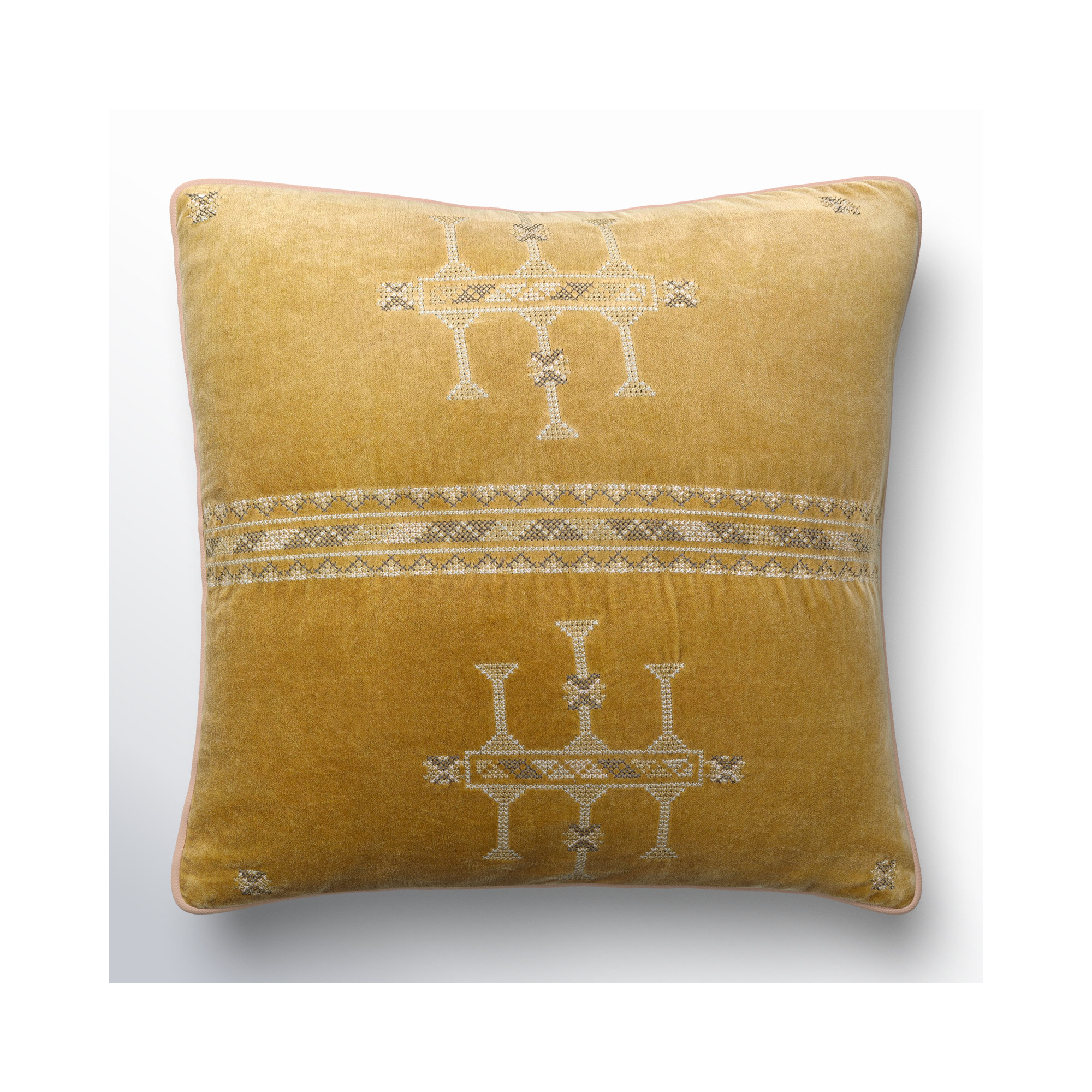 Veola Cotton Throw Pillow, Polyester/Polyfill, 18" x 18", Copper