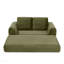 Canapé-lit pliant convertible 2-en-1, canapé-lit en velours côtelé moderne avec 2 * coussins, causeuse modulaire rembourrée et désossée avec lit escamotable, canapé-lit modulaire pliant pour le salon - vert-717058117