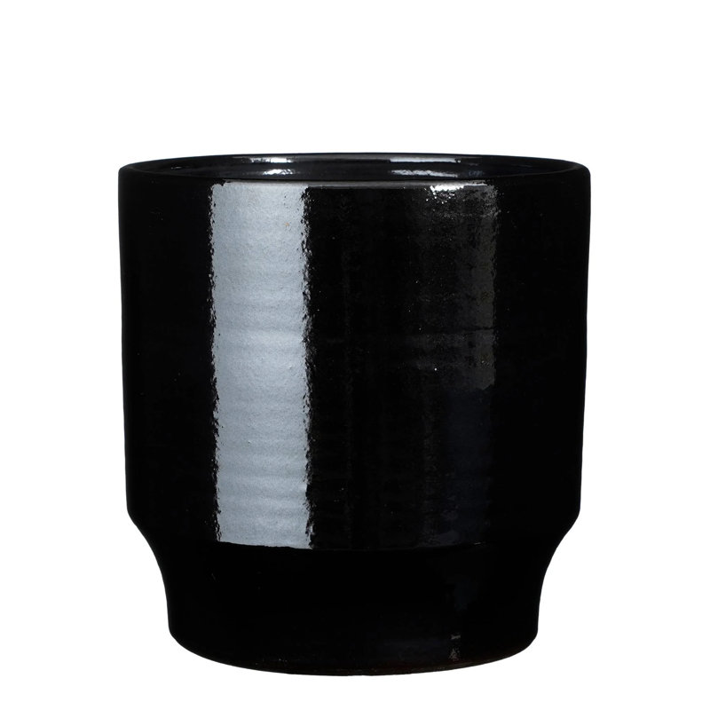 Spencyr Ceramic Pot Planter, 28cm H x 27cm W x 27cm D, Black