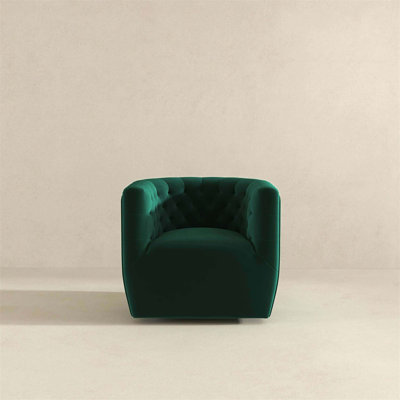 Delaney Swivel Chair with Green Velvet Upholstery, Offering Comfort and Style for Any Living or Working Space