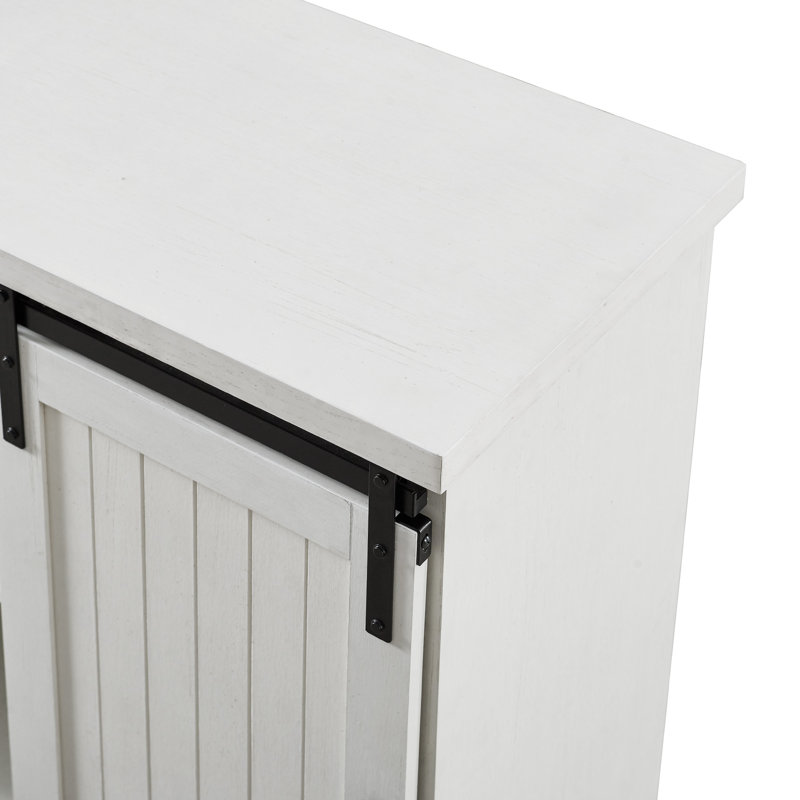Stotfold 32" Sliding Door Accent Server, Brushed White
