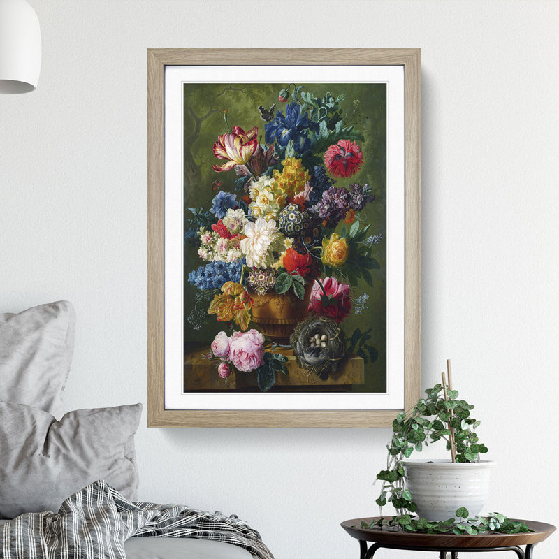 Still Life with Flowers Vol.1 by Maria Van Oosterwijk - Picture Frame Painting, 36cm H x 27cm W x 2cm D, Oak
