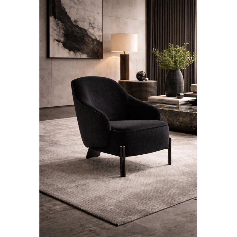 Fauteuil en velours 28 po Herzlinde