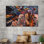 Reproduction d'art sur toile imprimée: décoration murale vibrante en verre club de jazz, toiles à cadre noir 1P
