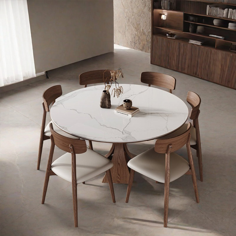 Ensemble de tables de salle à manger rondes de style italien rétro, H 29,53 po x L 51,18 po x l 51,18 po