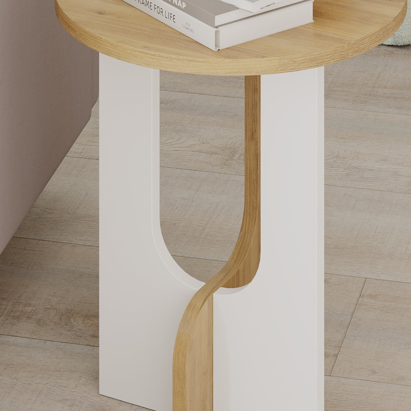 Table de bout Doubilet, Blanc, Chêne