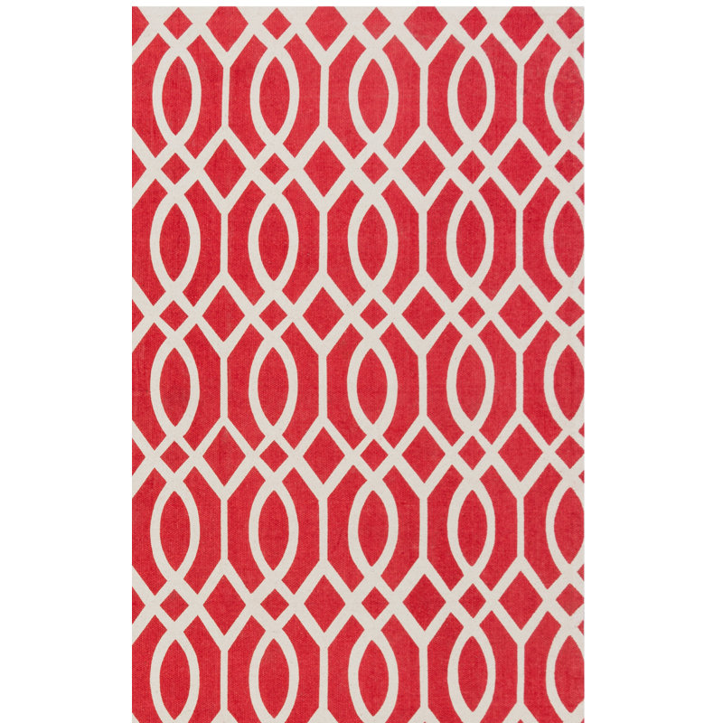 Nolan Hand Loomed Cotton Geometric Rug, Rectangle 5' x 8'