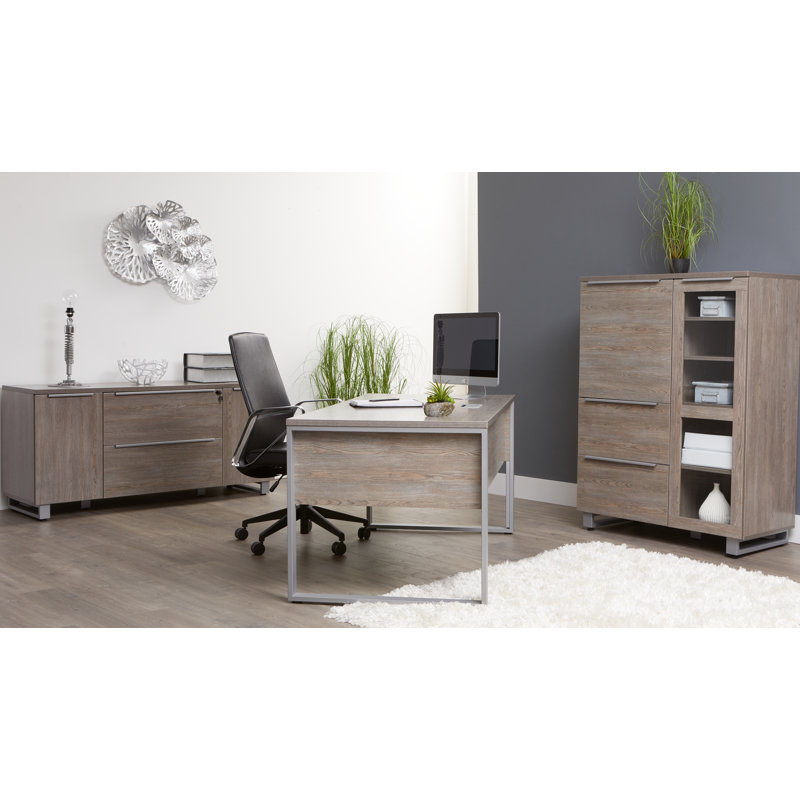 Maysey 3 Piece Writing Desk Office Set, Espresso