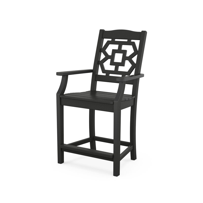 Ensemble repas pour 4 personnes avec table carrée Chinoiserie, Noir