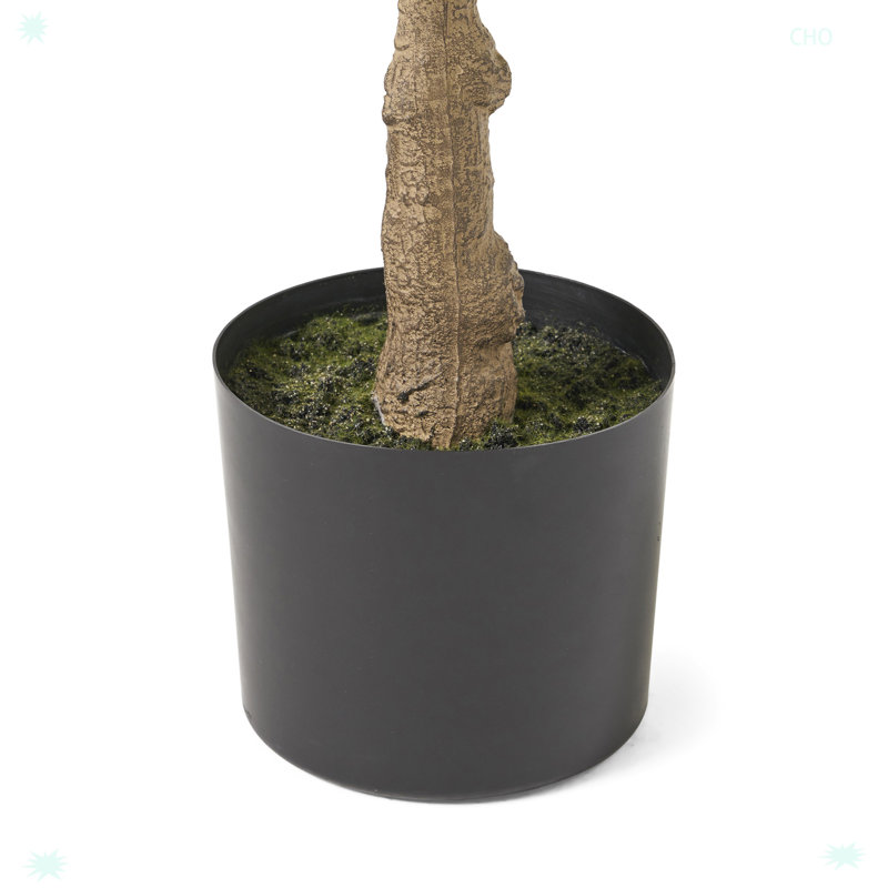 Achilles 58.93'' Faux Fiddle Leaf Fig Tree in Pot, 58.88"H x 24.08"W x 24.08"D