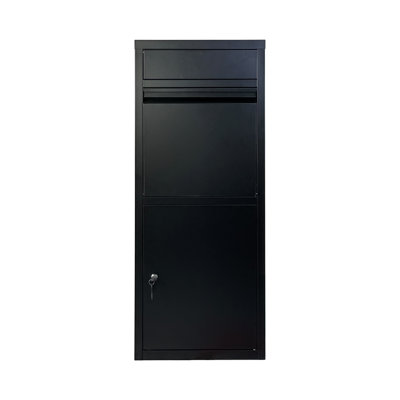 Package Delivery Box for Outside,  Cold-Rolled Steel Delivery Box for Packages & Mails, Anti-Theft Lockable Large Mailbox for Porch, House, Curbside, Black