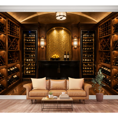 Wall Mural Peel and Stick Wallpaper Wine vault Self-Adhesive Removable Contact Paper Wall Decor for Living Room Bedroom 100"H x 144"W