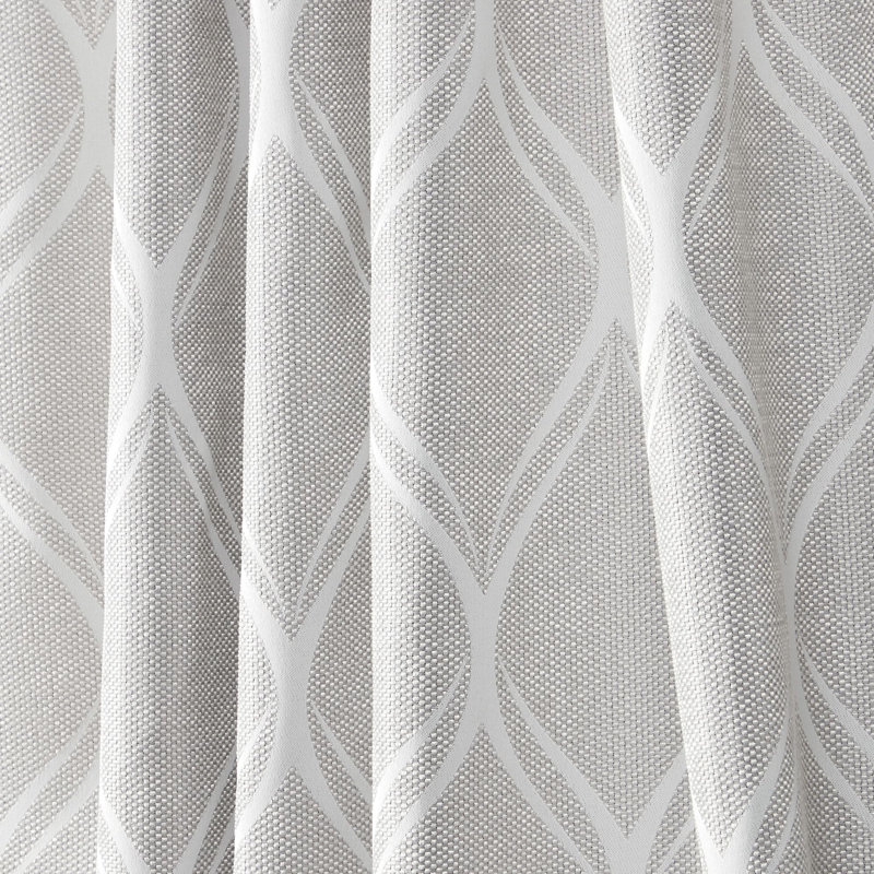 Dove Grey Jacquard Blackout Room Darkening Curtain Panels, 52" x 96"