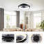 Ventilateur d'intérieur 19 po avec télécommande, intensité variable, 7 pales, moteur à courant continu réversible, avec lumière DEL, noir