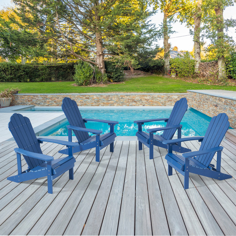 Chaise Adirondack en plastique Insani, Bleu marine