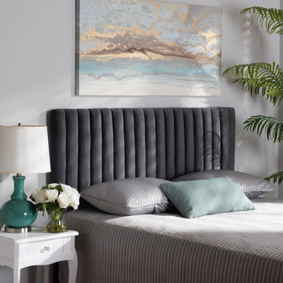 Coralee Velvet Upholstered Panel Headboard by Etta Avenue