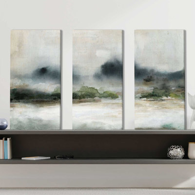 «Colette Textured Rain II» par Carol Robinson, peinture sur toile tendue 3 pièces