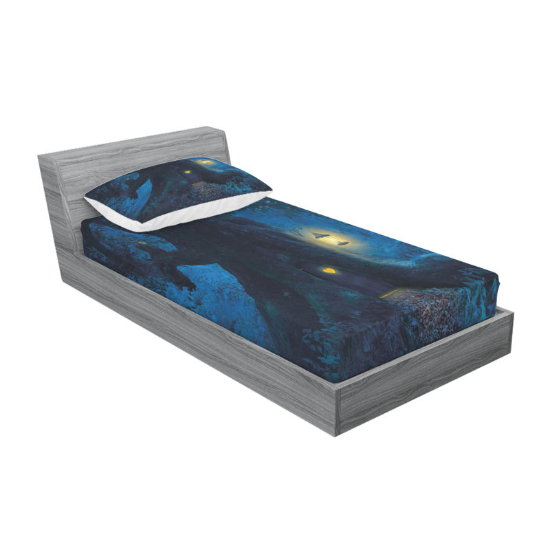 Ensemble de draps Night with Home in Trunk of Enchanted Tree, Ensemble de draps pour lit simple TG avec drap-hou