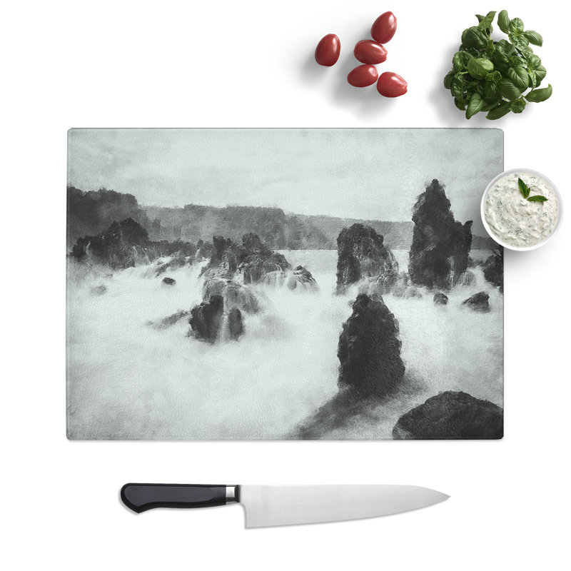 Tempered Glass the Kula Hawaii Coastline Chopping Board, 20 cm x 28.5 cm
