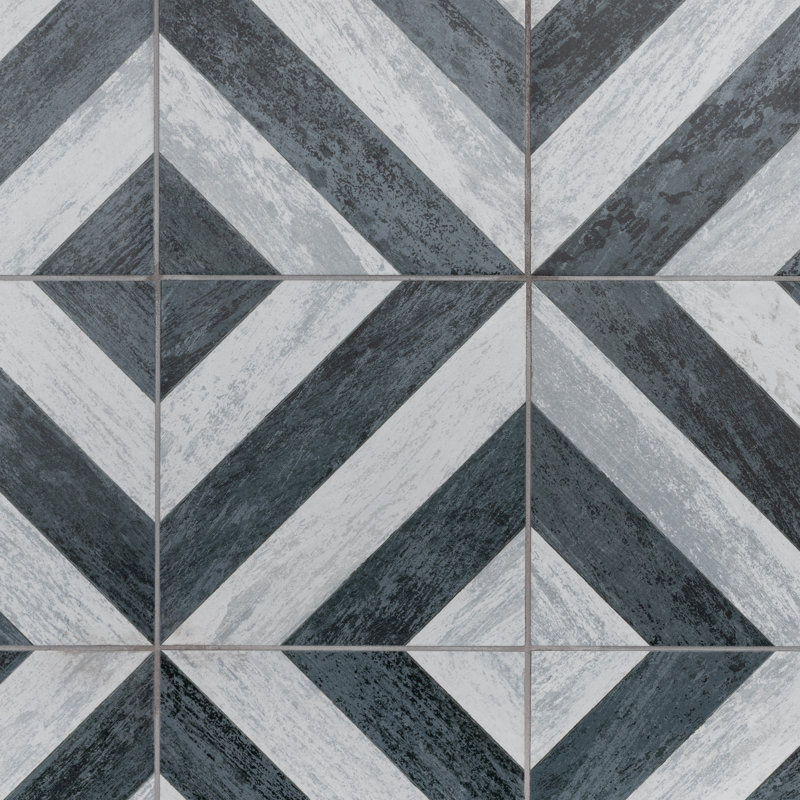 Carreau de porcelaine de 10 po x 10 po Cassis Sete, Noir