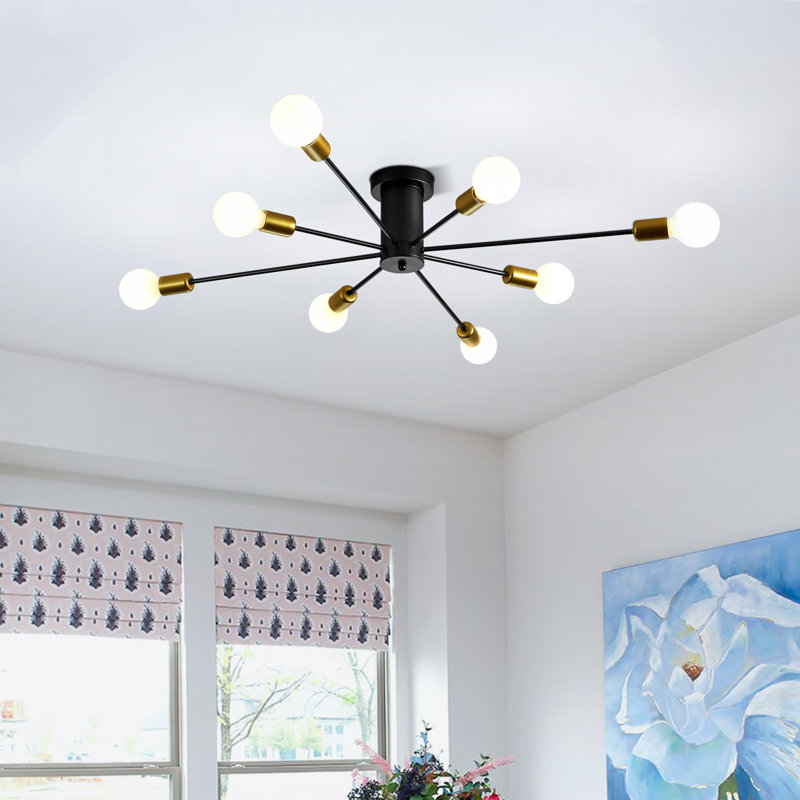 Annalese 8 - Light Sputnik Chandelier, Black/Gold