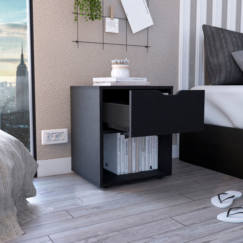 Table de chevet de style contemporain, Noir