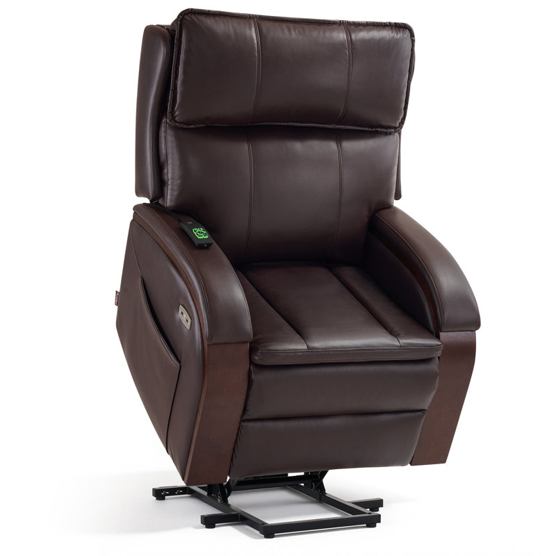 Fauteuil inclinable électrique Yreka, Simili cuir brun foncé