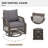 3 Piece Outdoor Swivel Chair Set, Wicker Patio Bistro Set With Thickened 25D Cushions And Glass Coffee Table-111338120