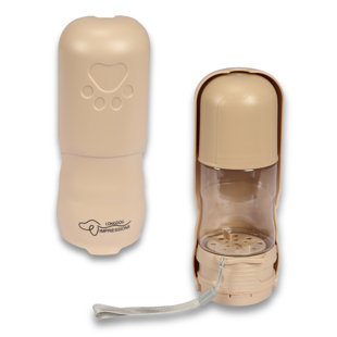 Bouteille d'eau de voyage pour animaux 2 en 1 avec contenant pour aliments